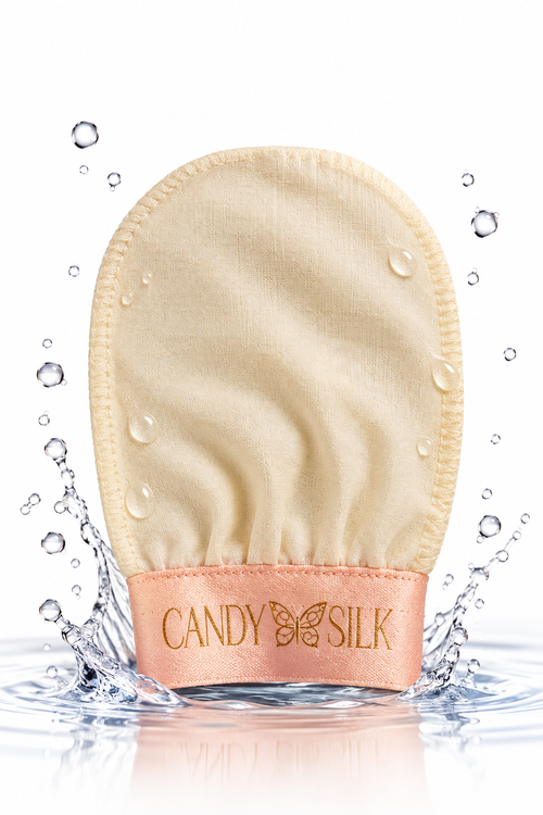 Gant exfoliant en soie pour visage