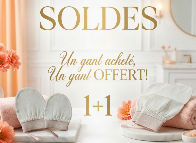 Soldes gant exfoliant en soie