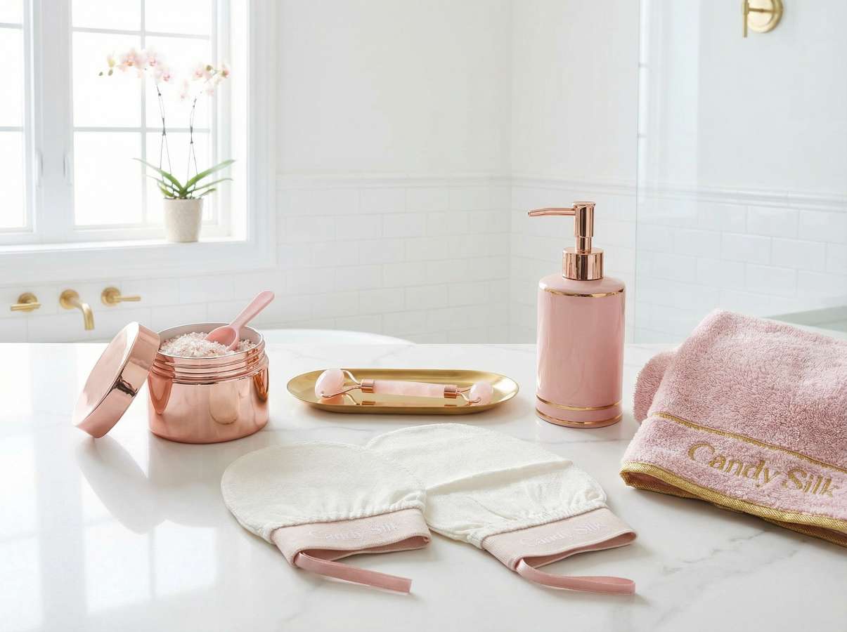 Gants Exfoliants En Soie, Duo Corps Et Visage