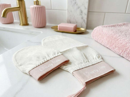 Gants Exfoliants En Soie, Duo Corps Et Visage